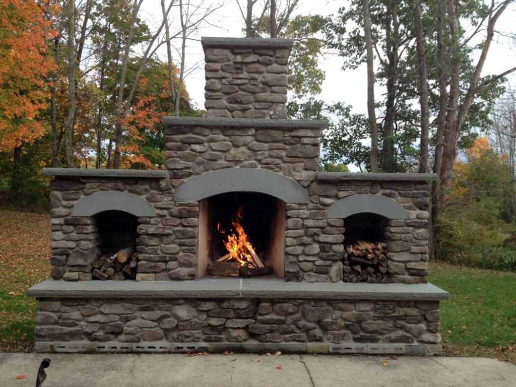 Outdoor Brick Fireplace - Landscaping Network